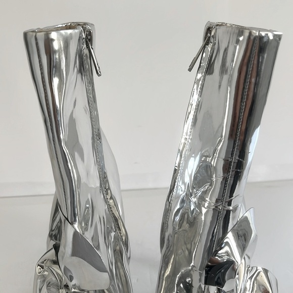 SAM EDELMAN $200 Esmae Stiletto Ankle Metallic Bootie Floral Detail Size 7.5 NEW - Picture 11 of 12